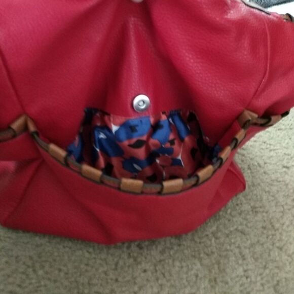 Dana Buchman red and brown purse - Picture 5 of 8